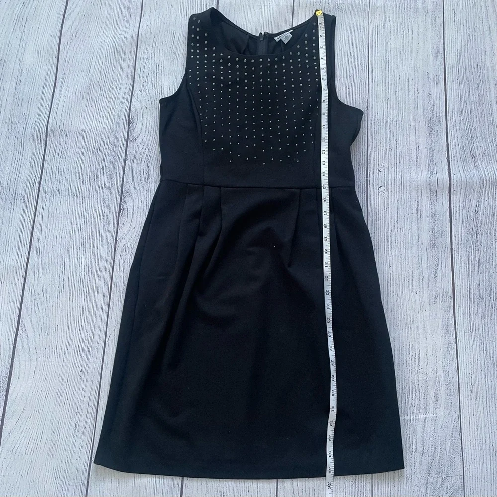 DKNY Little Black Sleeveless Dress with Silver Metal Detail Size 8